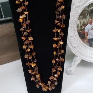 Park Lane Brown Stone Necklace